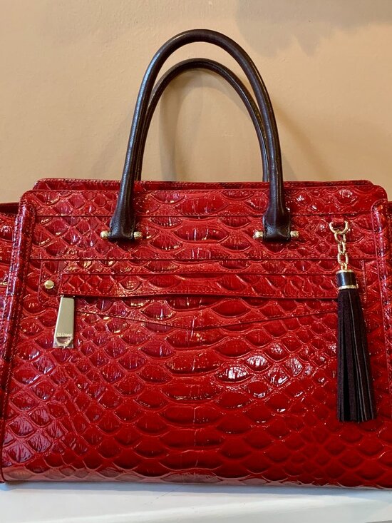 Brahmin Handbags - Brahmin Harper Scarlet Vardo satchel UNICORN HTF